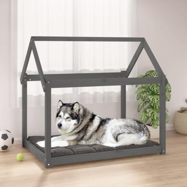 vidaXL Hundebett 111x80x100 cm Massivholz Kiefer, Grau