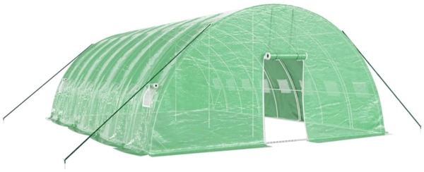 vidaXL Gewächshaus mit Stahlrahmen Grün 48 m² 8x6x2,85 m 3188107