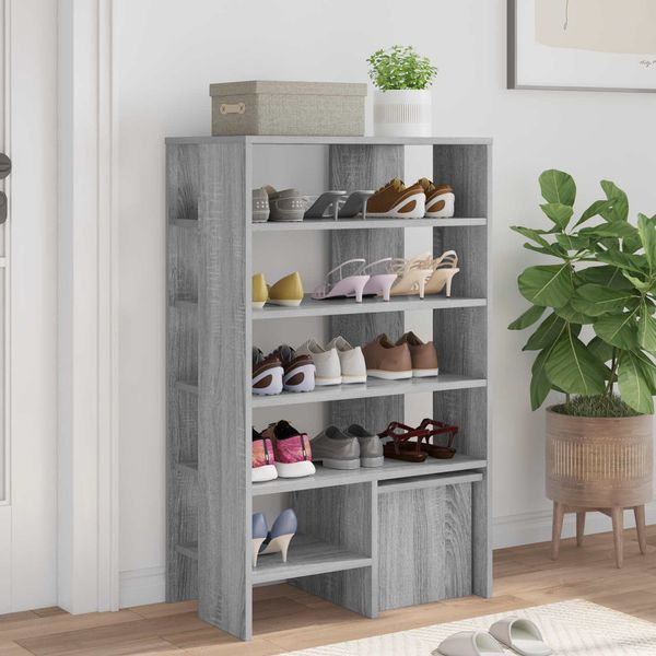 vidaXL Schuhschrank mit Regal 2 pcs Graues Sonoma Holzwerkstoff 8000385