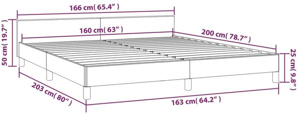 Bettgestell mit Kopfteil Creme 160x200 cm Stoff [347428] Bild 9