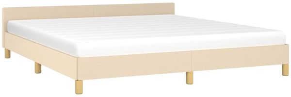 Bettgestell mit Kopfteil Creme 160x200 cm Stoff [347428] Bild 3