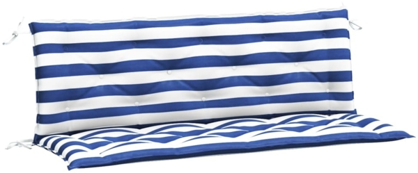 vidaXL Gartenbank-Auflagen, 2 Stk., Polyester, Blau / Weiß, 150 x 50 x 7 cm