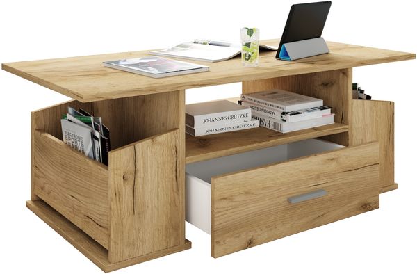 VCM Beistelltisch & Couchtisch Junata 919237 Honig-Eiche H. 44 x B. 110 x T. 52 cm