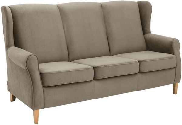 Sofa 3-Sitzer Karlen Flachgewebe hellbraun