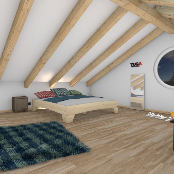 Holzbett (Fichte) "Rosi" 80 x 220 cm 38 cm ohne Kopfteil Massivholzbett Bett Bild 3