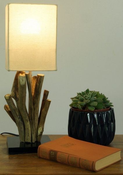 Guru-Shop Tischleuchte Tischleuchte Tischlampe Vigo, Treibholz,., Leuchtmittel nicht inklusive