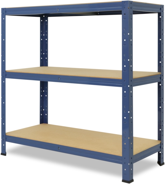 shelfplaza HOME 100x23x45 cm Schwerlastregal in blau mit 3 Böden und 175 kg Traglast pro Boden Bild 5