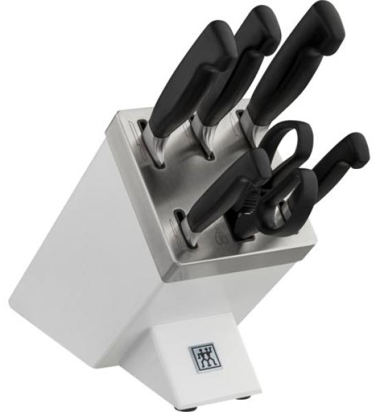 Zwilling Vier Sterne Messerblock 7-tlg. weiß Küchenmesser