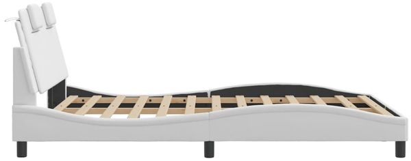 vidaXL Bettgestell "Viana" mit LED ohne Matratze Weiß 120x200 cm 3214009 Bild 9