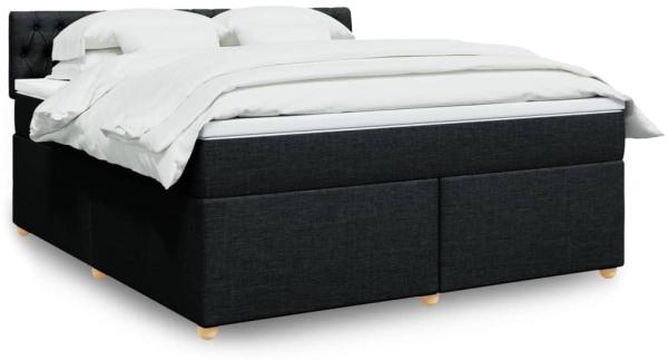 vidaXL Boxspringbett mit Matratze Schwarz 180x200 cm Stoff 3289068