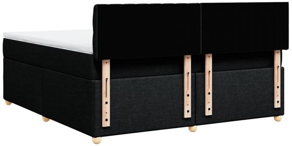 vidaXL Boxspringbett mit Matratze Schwarz 180x200 cm Stoff 3289068 Bild 7