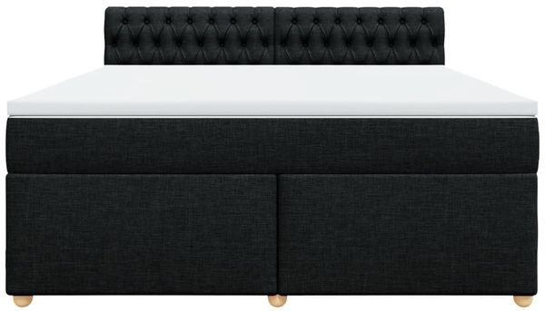 vidaXL Boxspringbett mit Matratze Schwarz 180x200 cm Stoff 3289068 Bild 5