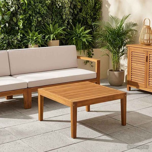 vidaXL Tisch Massivholz Akazie Natur 60 x 60 x 30 cm 3407793