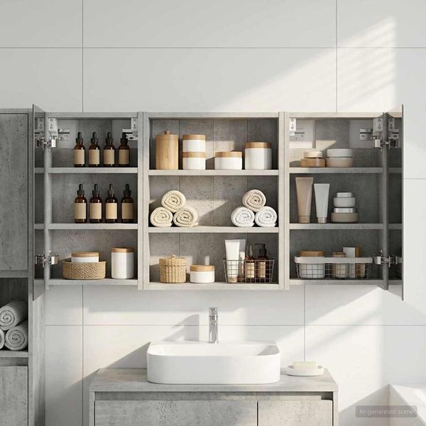vidaXL Badezimmerschrank-Set 3 pcs 100 x 10,5 x 50 cm Holzwerkstoff 3403683
