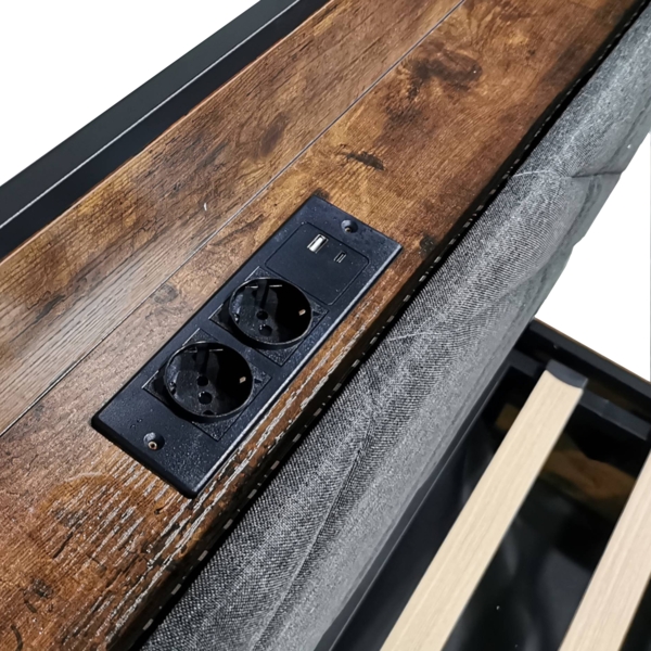 Bett 90x190 cm mit Stauraum und LED-Beleuchtung – multifunktionales Smart-Himmelbett Bild 10