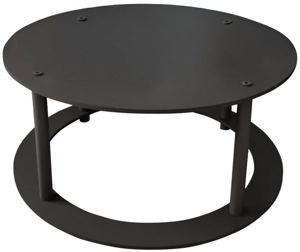 Modern Black Coffee Table, 70 cm Diameter x 38 cm Height | 100% MDF with Compressed Kraft Legs | Stylish Industrial Design for Home & Office