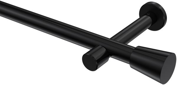 Gardinenstangen-Set Prestige Sitra 100 cm, 1-läufig (ohne Ringe), 20 mm Ø Schwarz