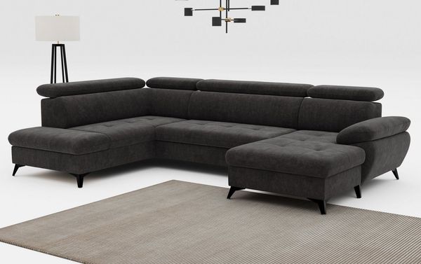 COTTA Wohnlandschaft Hudson U-Form, mit Kopfteilverstellung, wahlweise mit Bettfunktion & Bettkasten