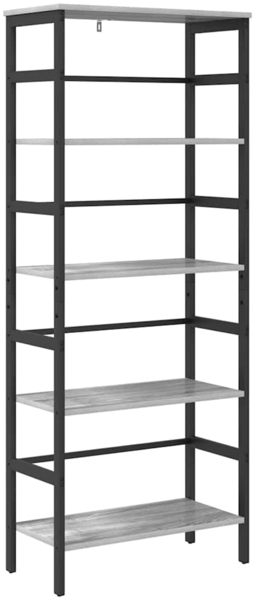 vidaXL Bücherregal Graues Sonoma 60 x 29,5 x 149 cm Holzwerkstoff 883931