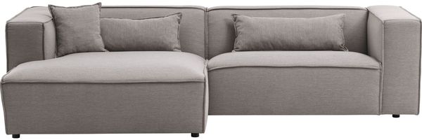 LeGer Home by Lena Gercke Ecksofa PIARA mit Kedernaht in Cord oder Leinenoptik, moderne Couch in L-Form, wahlweise Ottomane rechts/links, schwarze Füße, bequemer Sitzkomfort