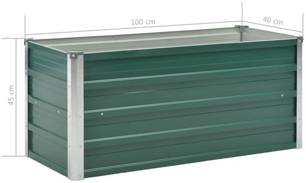 vidaXL Garten-Hochbeet Verzinkter Stahl 100x40x45 cm Grün 44855 Bild 8