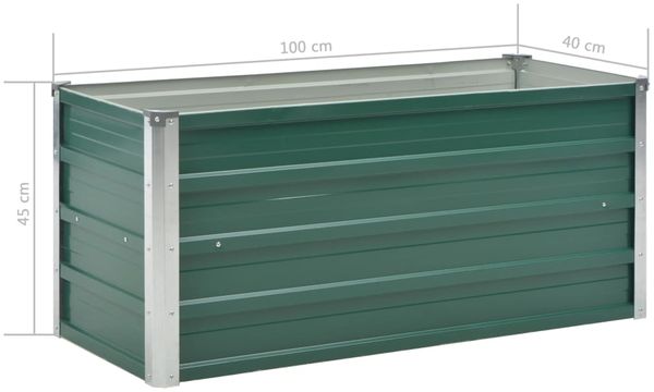 vidaXL Garten-Hochbeet Verzinkter Stahl 100x40x45 cm Grün 44855 Bild 7