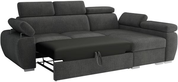 Mirjan24 'Boston Mini' Ecksofa mit Bettkasten und Schlaffunktion, Plüschstoff, Braun, Links Bild 3