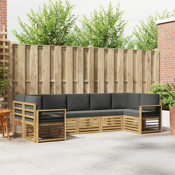 vidaXL Ecksofa Set 7 pcs Weiß und Anthrazit 304 x 128,5 x 73 cm 3392447