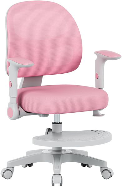 MARK ADLER Junior 5.0 Kinder Schreibtischstuhl ergonomisch – Mitwachsender Kinderschreibtischstuhl mit Fußstütze – Höhenverstellbar – Kinderstuhl für gesunde Haltung 80–170 cm – Rosa