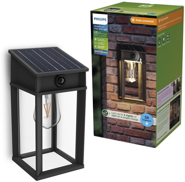 Philips Solar Wandleuchte Geri 33,5 x 18 x 18 cm warmweiß