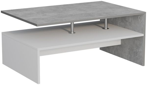 Couchtisch Amato Beton/Weiß 90 x 52.6 cm Vicco