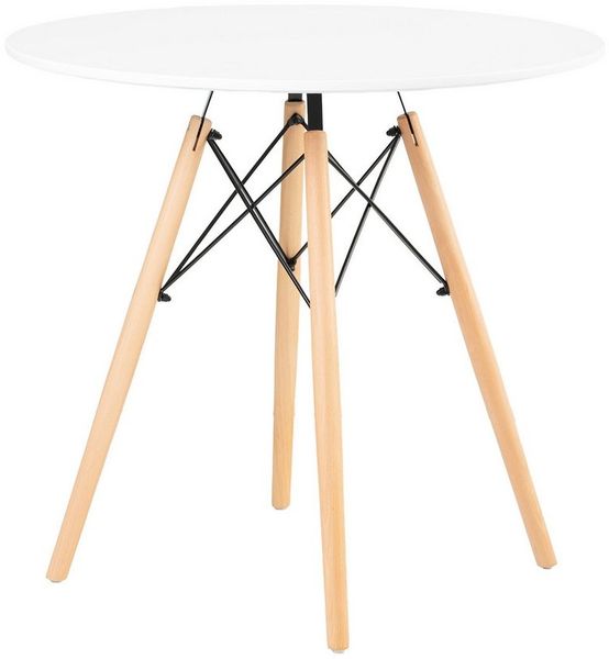 Furnify Esstisch ISLA Runder Tisch 80 cm Skandinavischer Esszimmertisch (Esstisch), mit Holzbeinen
