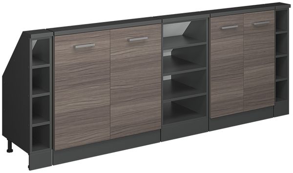 Dachschrägenschrank-Set Rion Edelgrau/Anthrazit 5er Set Vicco