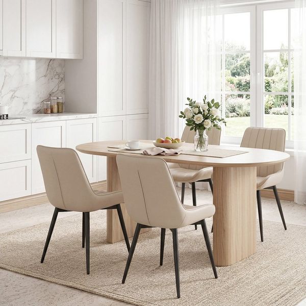 oyajia Esszimmerstuhl Stuhlset – Polsterstühle, Küchenstuhl mit Rückenlehne (mit Ergonomischer Rückenlehne und Metallbeinen, 4 St), für Esszimmer/Arbeitszimmer geeignet