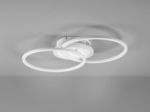 LED Deckenleuchte VENIDA 2 Ringe Weiß matt, Stufen Dimmer - 50x30cm Bild 4