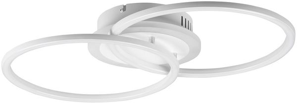 LED Deckenleuchte VENIDA 2 Ringe Weiß matt, Stufen Dimmer - 50x30cm Bild 8