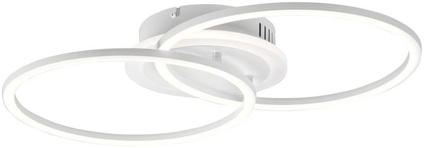 LED Deckenleuchte VENIDA 2 Ringe Weiß matt, Stufen Dimmer - 50x30cm Bild 2