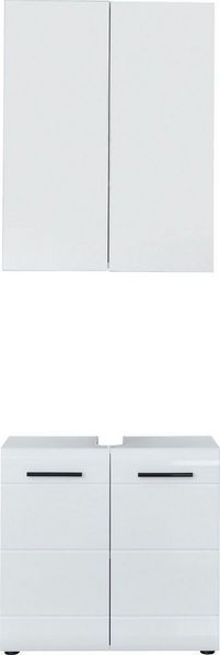 INOSIGN Badmöbel-Set Sovana, (Set, 2-St), Badezimmermöbel Waschtisch und Spiegelschrank mit verstellbaren Böden