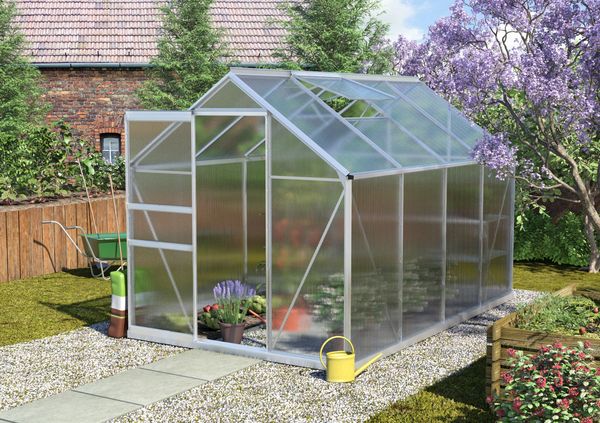 Vitavia Aktionsangebot (inkl. 60 Euro Zubehör): Gewächshaus "Calypso 5800", aluminium eloxiert, 5,8 m²,4 mm HKP