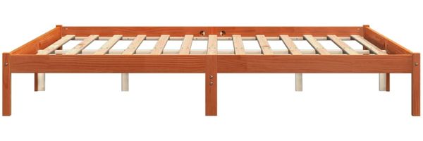 vidaXL Massivholzbett ohne Matratze Wachsbraun 200x200 Kiefernholz 844869 Bild 5
