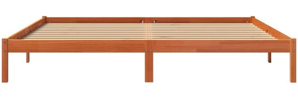vidaXL Massivholzbett ohne Matratze Wachsbraun 200x200 Kiefernholz 844869 Bild 4