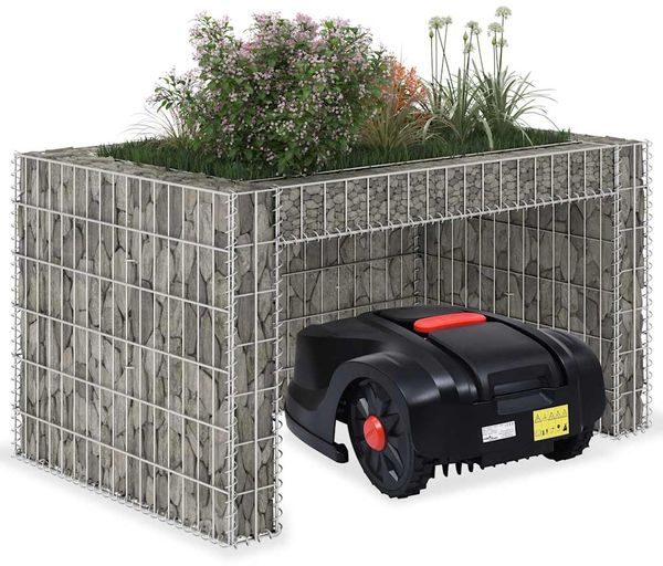 DESIGN IN Rasenmäher-Garage mit Hochbeet 110x80x60 cm Stahldraht