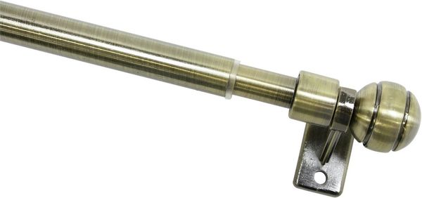 GARDINIA Scheibenstange Caféhausstange Metall, Ø 10 mm, 1-läufig, ausziehbar, mit Bohren, verschraubt, Metall, Serie Caféhausstange Meran Ã˜ 8/10 mm