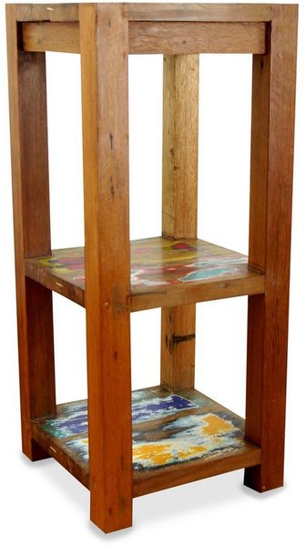 livasia Standregal Bücherregal/Nachttisch recyceltes Teakholz 70cm hoch aus Java