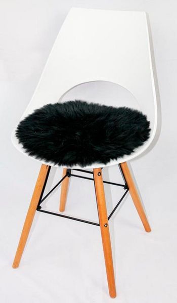 Heitmann Felle Stuhlkissen Lamm, Sitzauflage rund, Ø 45 cm, echtes Lammfell, waschbar, auch als 2er oder 4er Set
