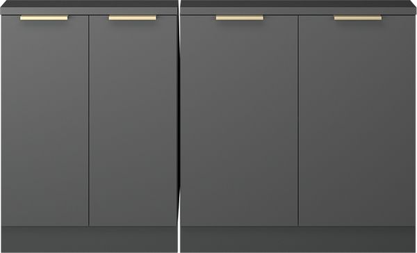 Dachschrägenschrank-Set Rion Anthrazit-Gold 140 cm 2er Set Vicco Bild 4