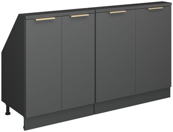 Dachschrägenschrank-Set Rion Anthrazit-Gold 140 cm 2er Set Vicco