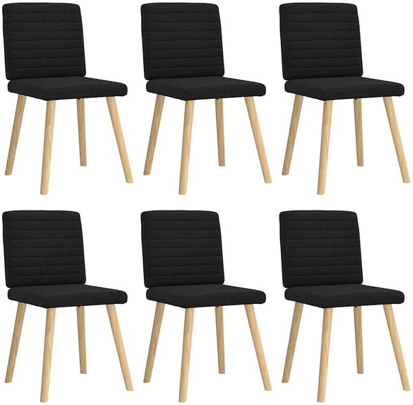 vidaXL Esszimmerstühle 6 Stk. Schwarz Stoff 3315546