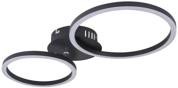 LED Deckenleuchte, Ring Design, schwarz, L 49 cm
