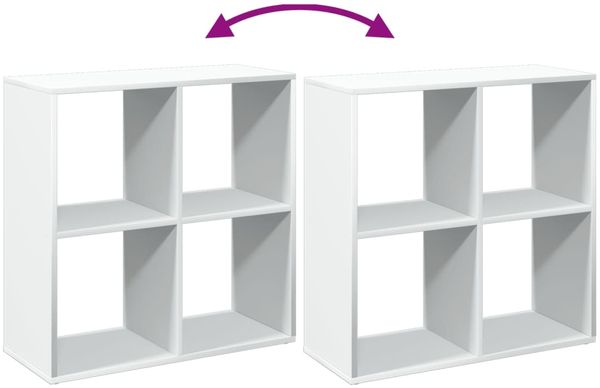 vidaXL Raumteiler Bücherregal Weiß 69,5 x 29 x 69,5 cm Holzwerkstoff 858003 Bild 9